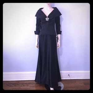 Gorgeous Tadashi Black Evening Gown Dress NWT